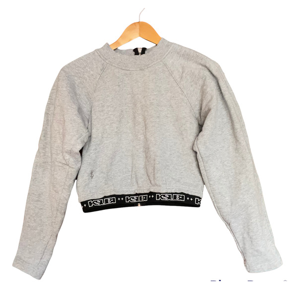 Ksubi Terra Cropped Sweatshirt Back Zip Gray Size Medium - Picture 3 of 10